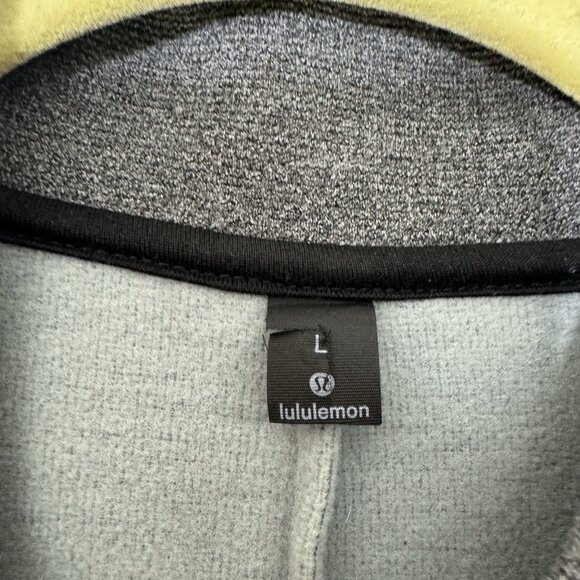 Lululemon Men’s City Sweat Fleece Bomber Jacket Size L Gray Full Zip Pockets - Picture 4 of 7